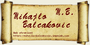 Mihajlo Balčaković vizit kartica
